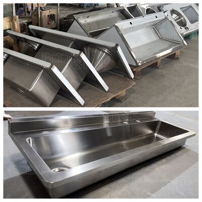 Outdoor Public Wash trough Sink Wholesaler Commercial Industrial Multi Person/Faucet Hand washing Sink 304 316 Stainless Steel Sink