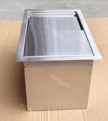 High Quality Insulated Ice Bucket With Brushed Surface 304 Stainless Steel Ice Bin container Customizable Large Capacity Outdoor Camping Ice Bin