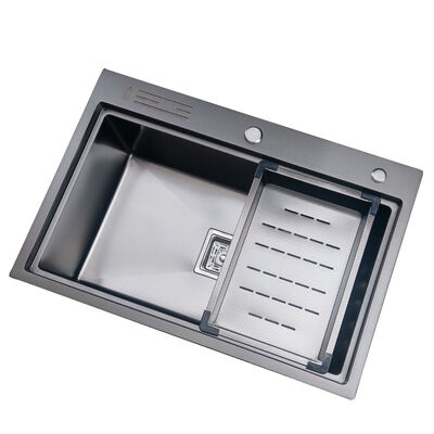 रसोई के लिए इम्बोस्ड हनीकॉम सिंक 304 स्टेनलेस स्टील रसोई सिंक 16/18 गेज लोकप्रिय खरोंच प्रतिरोधी और शांत नैनो वॉश बेसिन वर्कस्टेशन सहायक उपकरण के साथ सिंक
