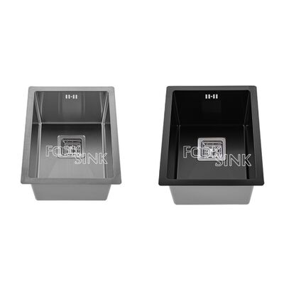 उच्च गुणवत्ता आधुनिक हस्तनिर्मित छोटे 304 स्टेनलेस स्टील सिंक मोटी सिंगल बाउल नैनो ब्लैक किचन बहुक्रियाशील डिजाइन सिंक के लिए बार Rv