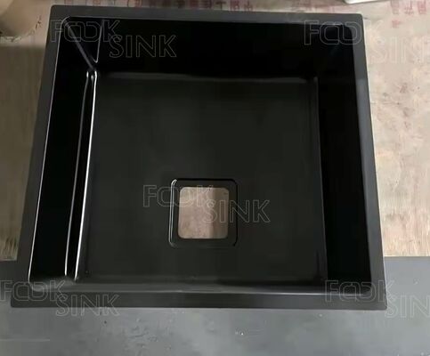 मल्टीफंक्शन ब्लैक 54x44 सेमी 304 स्टेनलेस स्टील किचन सिंक पीवीडी कस्टम आकार हस्तनिर्मित सिंक किचन ड्रॉप इन साउंडप्रूफ सिंक बेसिन