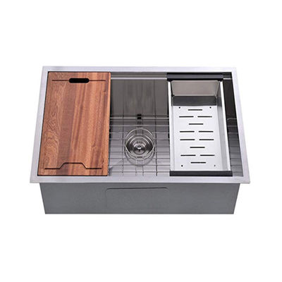 ओईएम ओडीएम 32x18x9 इंच लेज वर्कस्टेशन हैंडमेड अंडर काउंटर किचन सिंक कटिंगबोर्ड और बास्केट एसएस304 स्टेनलेस स्टील सिंक वॉश बेसिन अमेज़ॅन हॉट सेल फ्रेगेरोस डी कोकिना