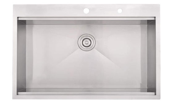 Luxury Modern Top mount Black 304 Stainless Steel Sink 1.2/1.5mm thick Handmade Ledge Kitchen Sink brushed finish Undermount Workstation Sinks With Accessories